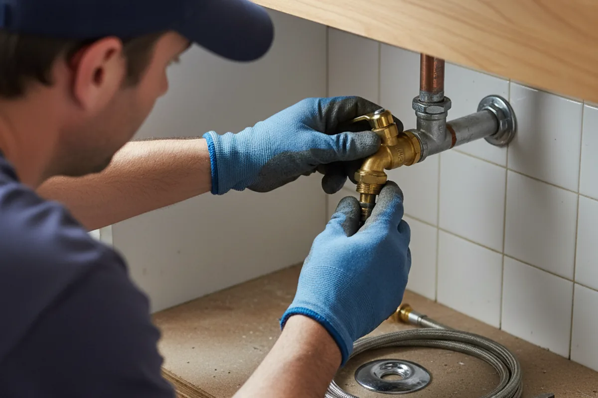 Shutoff valve and fitting work during Repiping in Booth